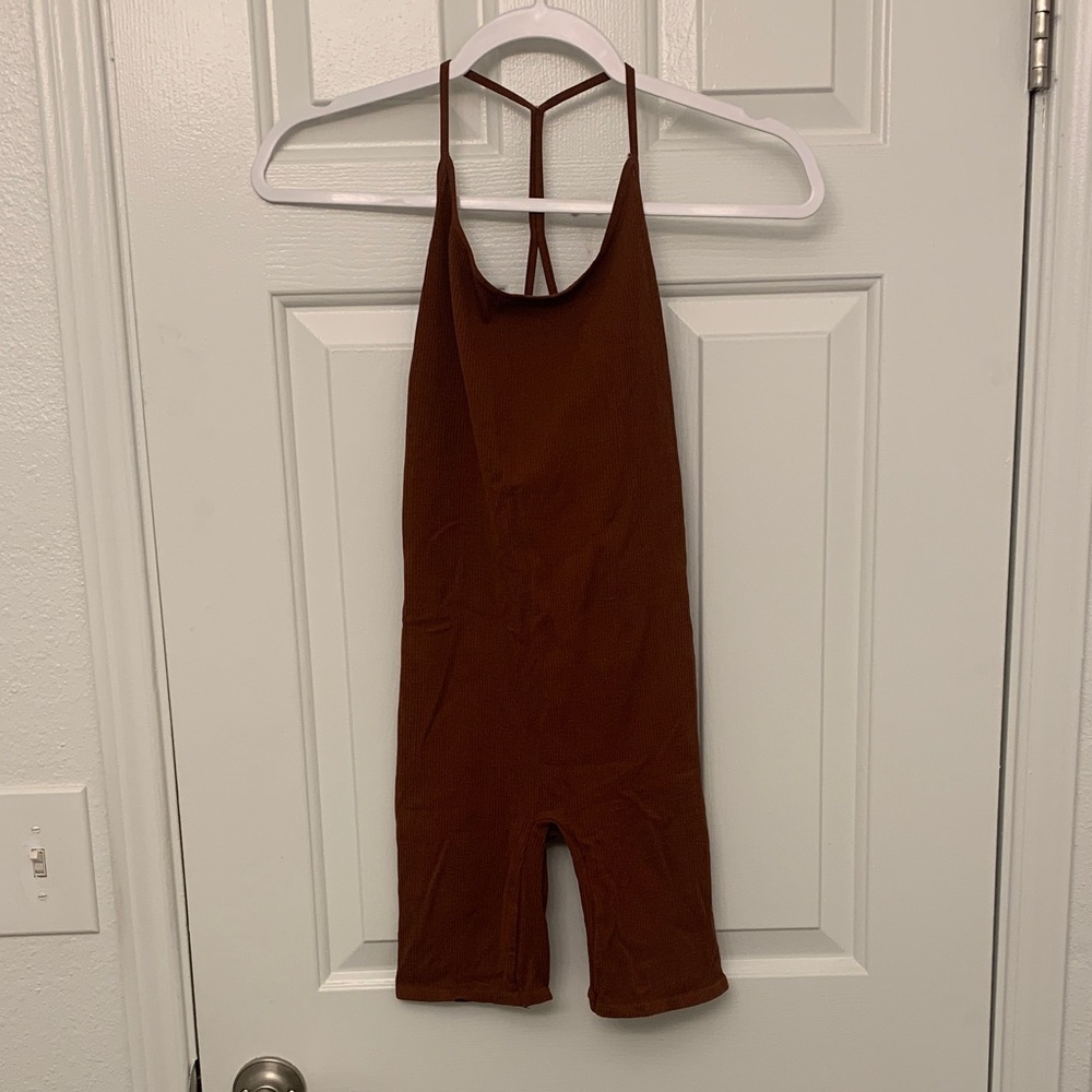 Free People Burnt Orange Halter Romper